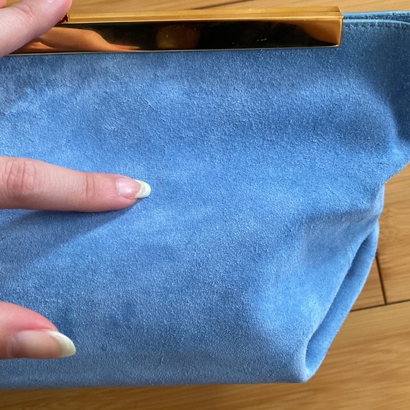 *SOLD* KHAITE Aimee Suede Baby Blue Clutch Bag - Picture 6 of 8